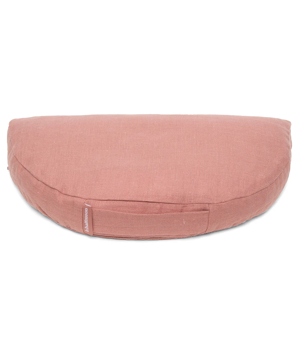 B, Halfmoon Linen Om Meditation Cushion - Image 4