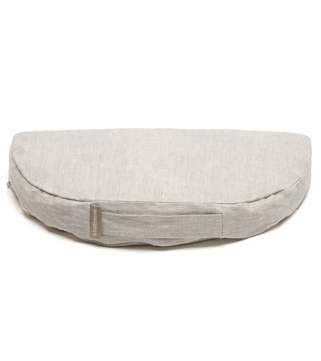 B, Halfmoon Linen Om Meditation Cushion - Image 5