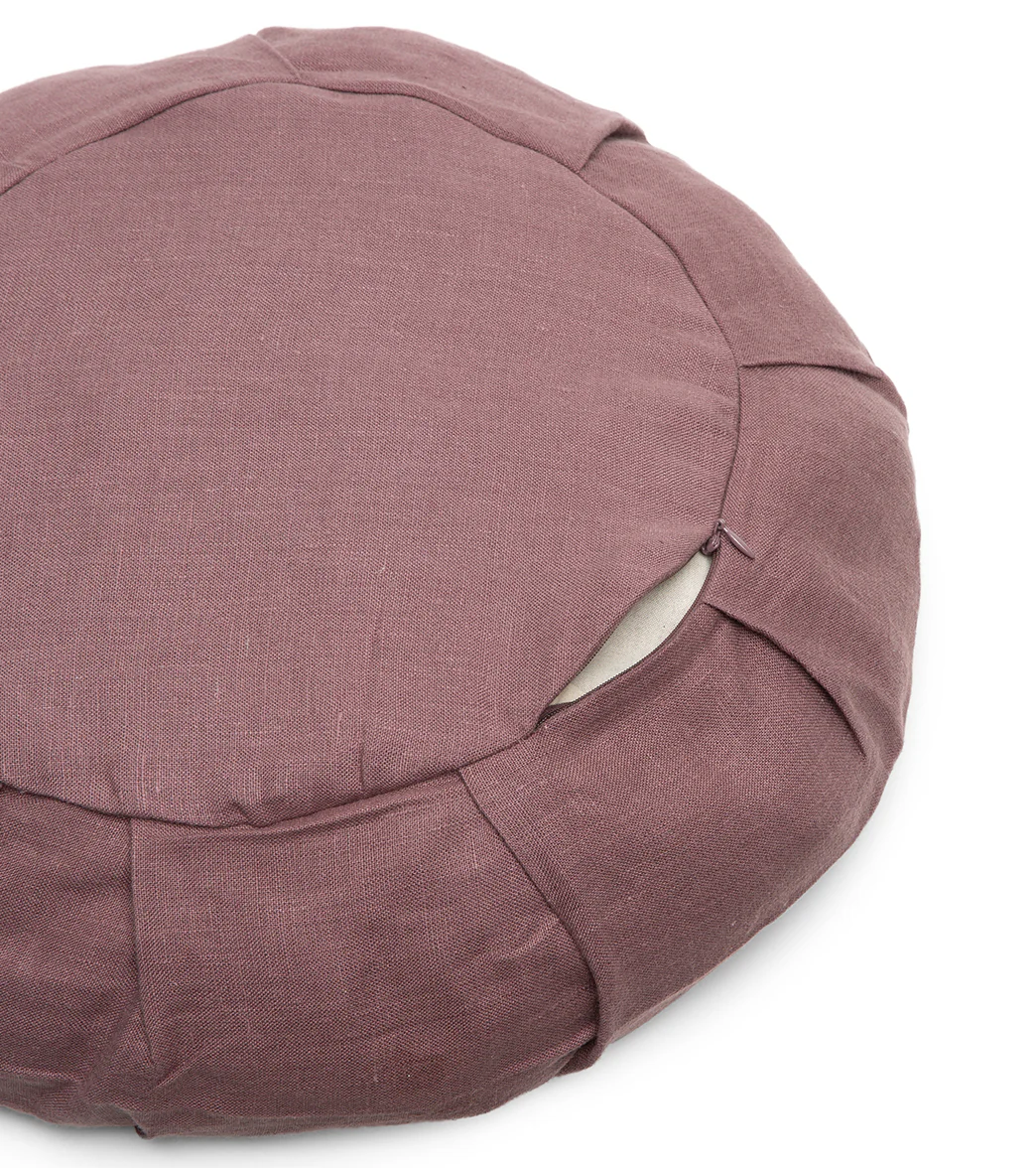 B, Halfmoon Linen Round Meditation Cushion - Image 10