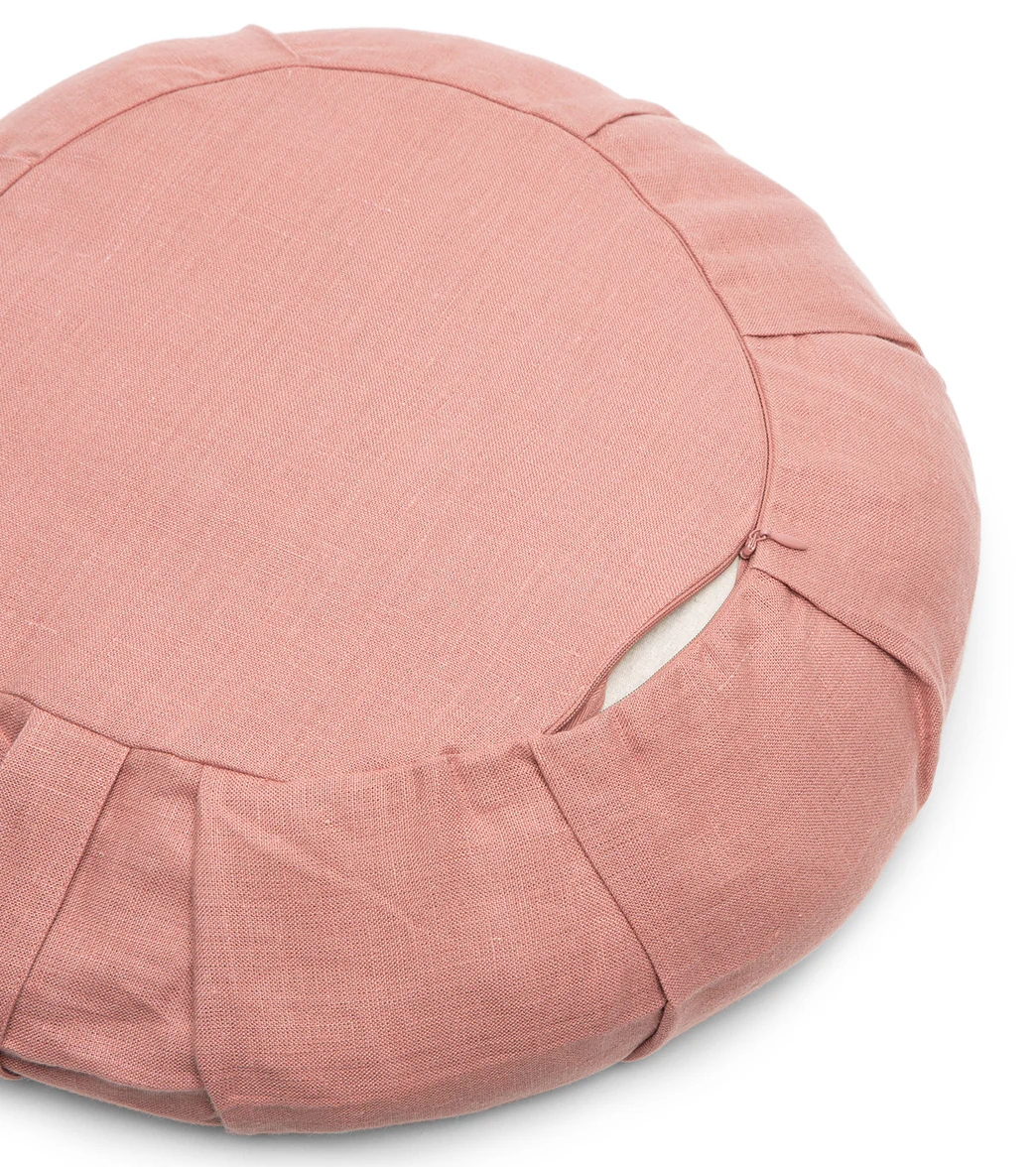 B, Halfmoon Linen Round Meditation Cushion - Image 2