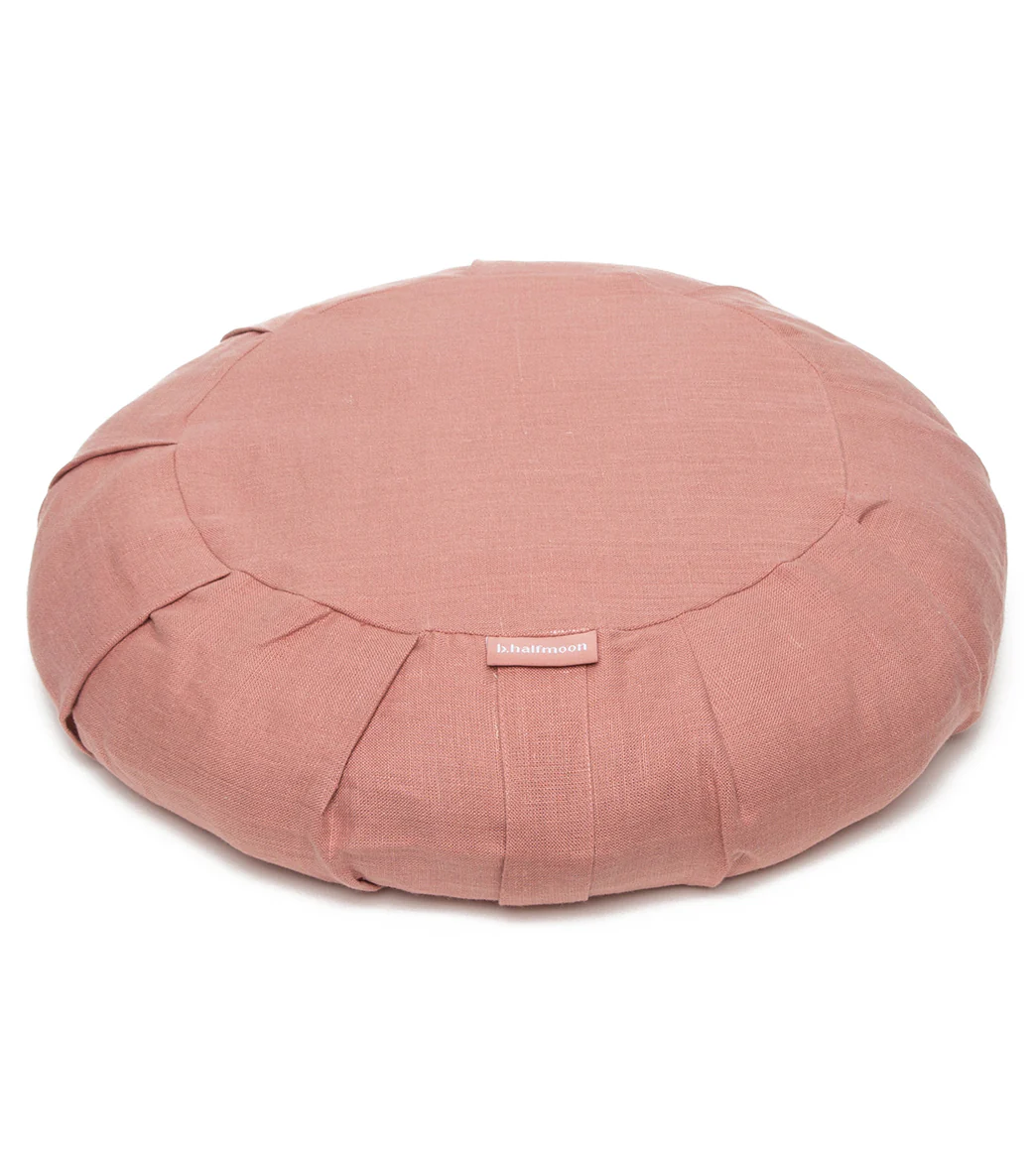 B, Halfmoon Linen Round Meditation Cushion - Image 4