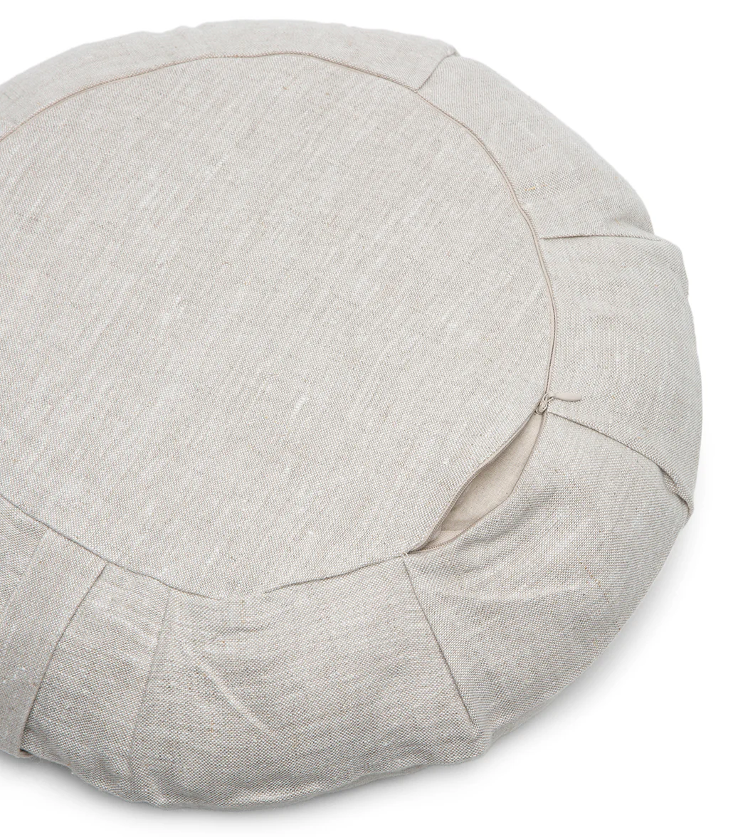 B, Halfmoon Linen Round Meditation Cushion - Image 6