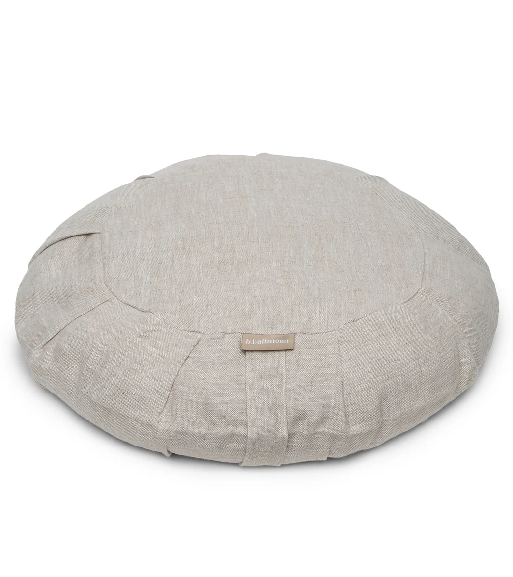 B, Halfmoon Linen Round Meditation Cushion - Image 8