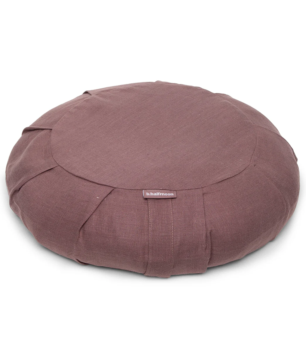 B, Halfmoon Linen Round Meditation Cushion - Image 9