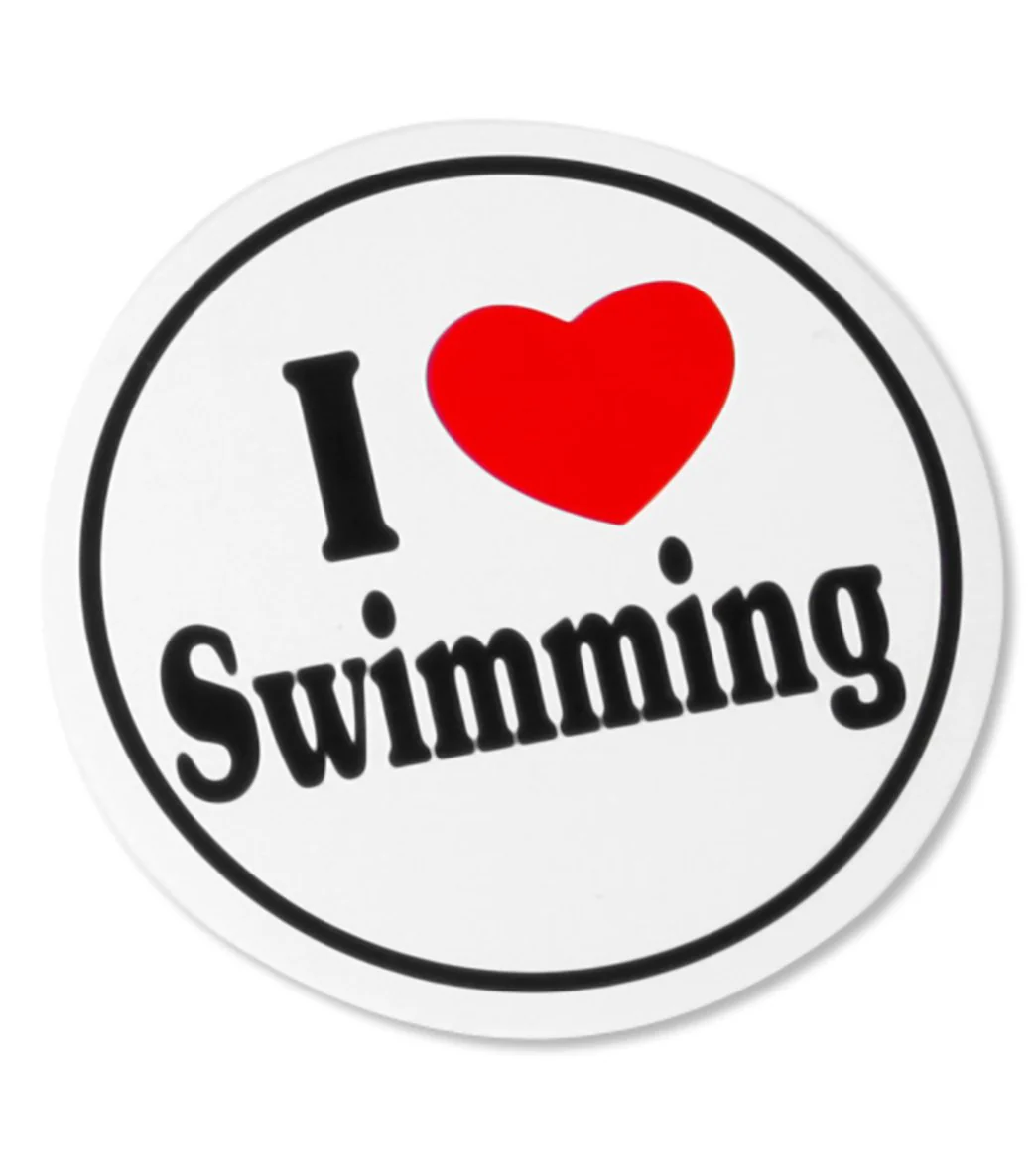 Bay Six I Love Swimming Black/White Round Decal