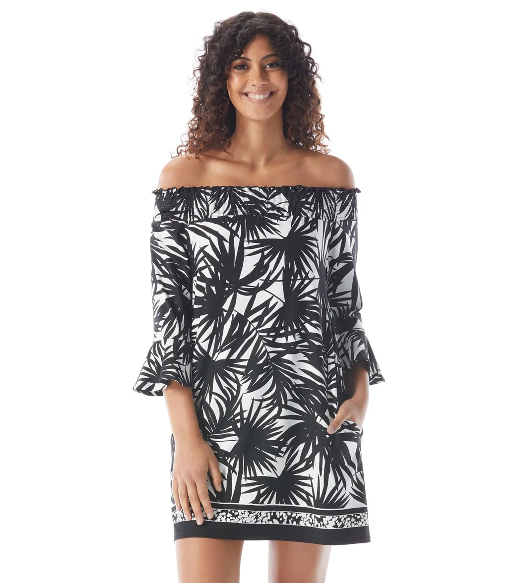 Beach House Seaside Palm Kelsea Off the Shoulder Bell Sleeve Dress - Image 7