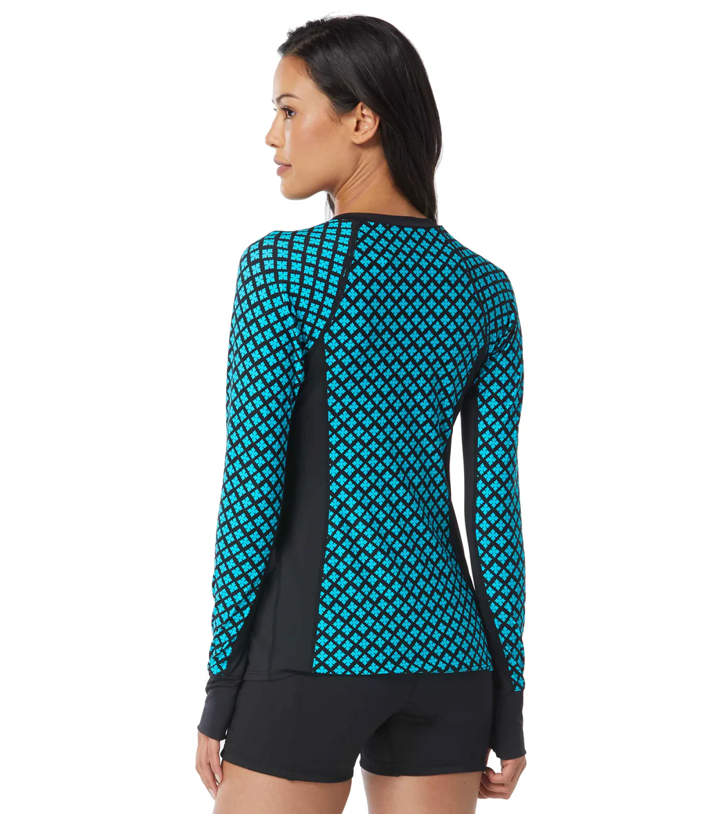 Beach House Women's Delray Botanical Ava Long Sleeve Zip Front Rash Guard - Image 2