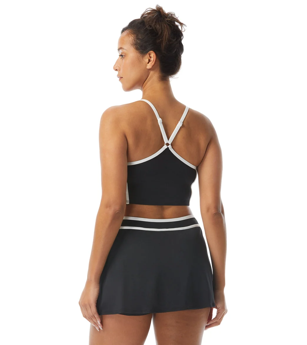 Beach House Women's Piping Solid Plateau Racer Back Crop Top - Image 12