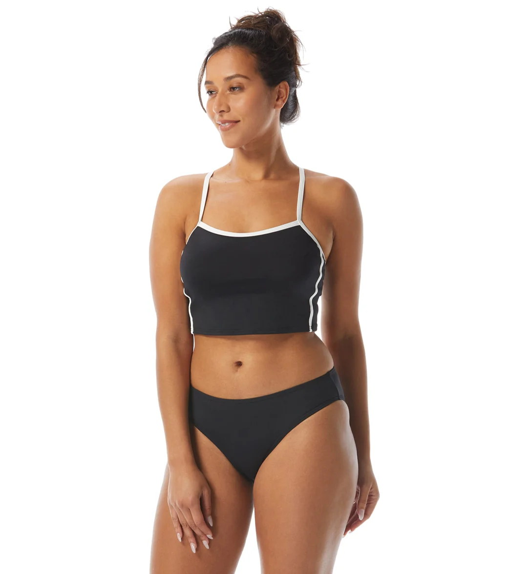 Beach House Women's Piping Solid Plateau Racer Back Crop Top - Image 13
