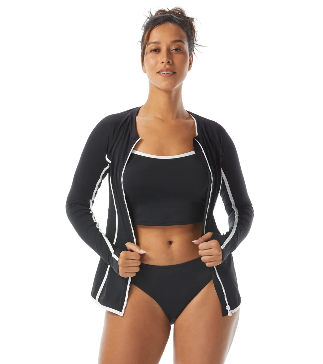 Beach House Women's Piping Solid Plateau Racer Back Crop Top - Image 15
