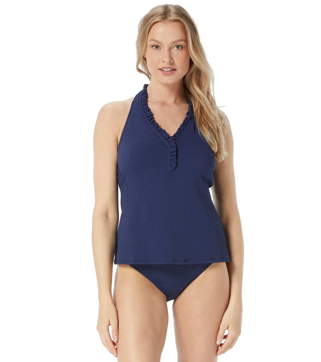 Beach House Women's Pique Solids Nina Ruffle Trim Racerback Tankini Top - Image 22