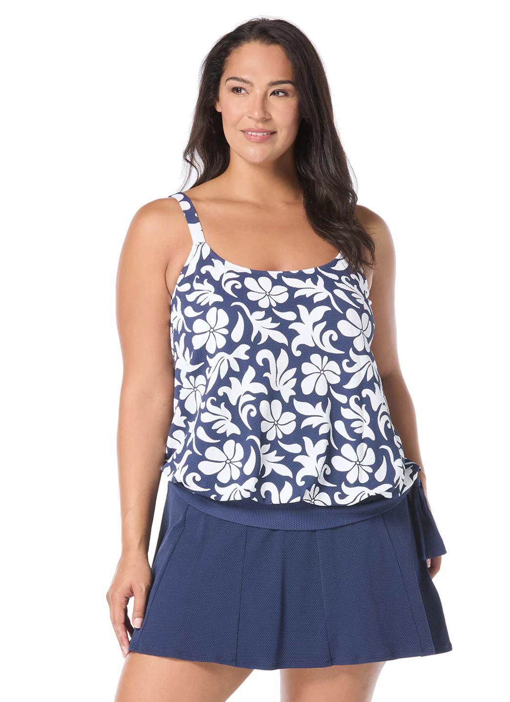 Beach House Women's Plus Size Block Trop Pique Sarah Blouson Tankini Top - Image 3