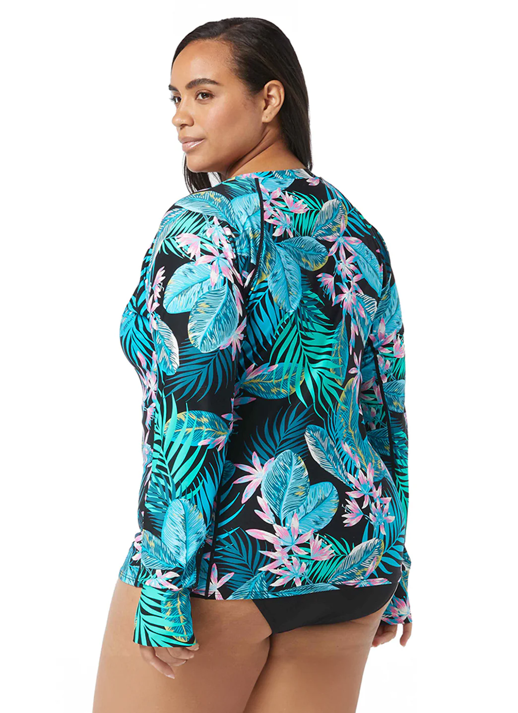 Beach House Women's Plus Size Delray Beach Ava Long Sleeve Zip Front Rash Guard - Image 2