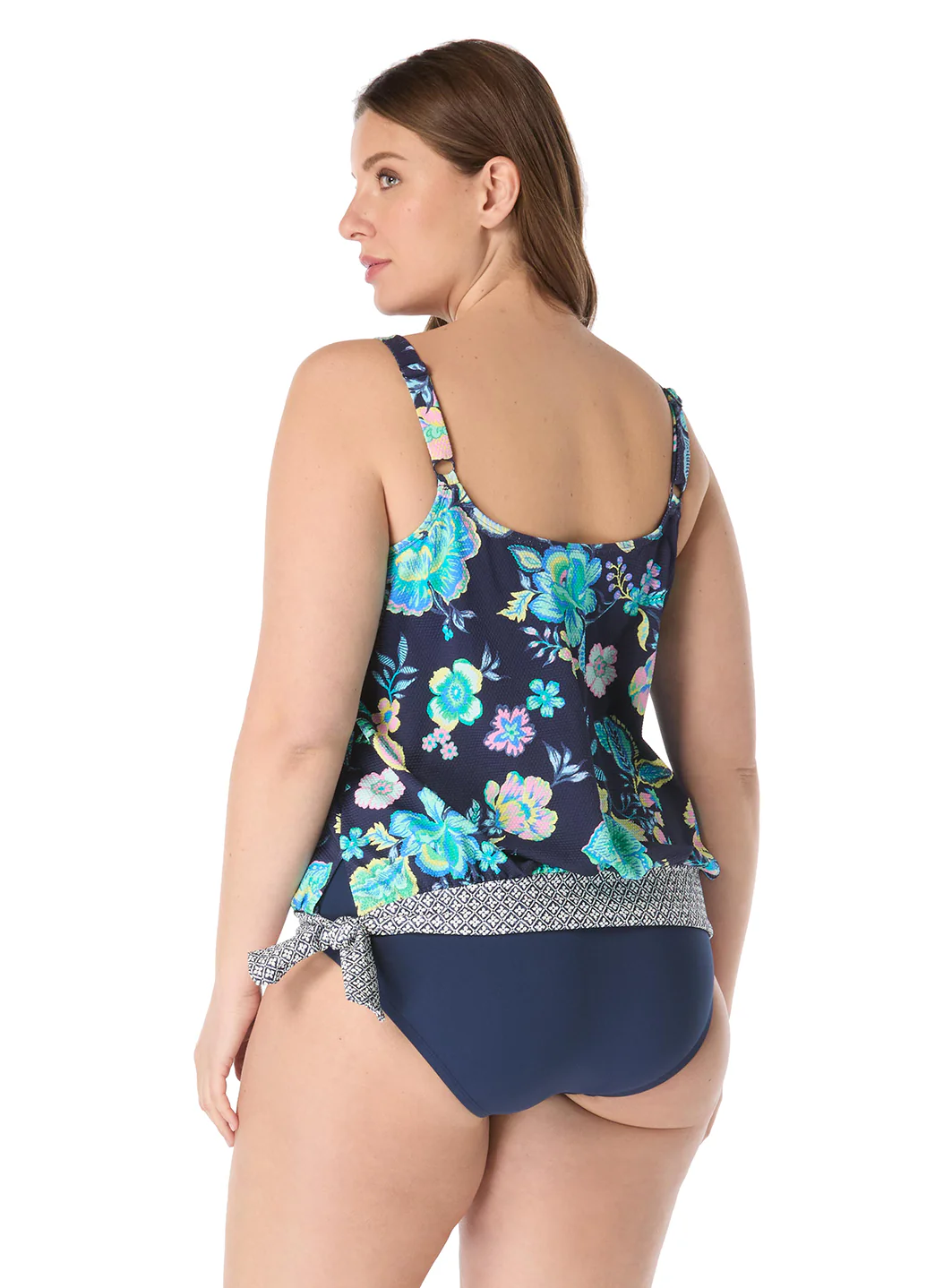 Beach House Women's Plus Size Diamond Meadows Pique Sarah Blouson Tankini Top - Image 4
