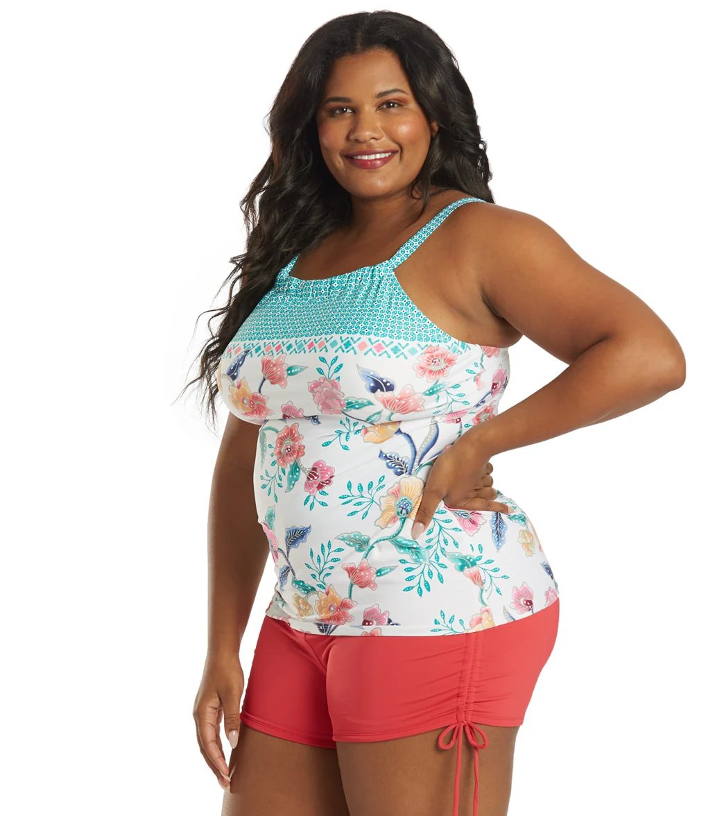 Beach House Women's Plus Size Floral Fantasy Blair Tankini Top - Image 5