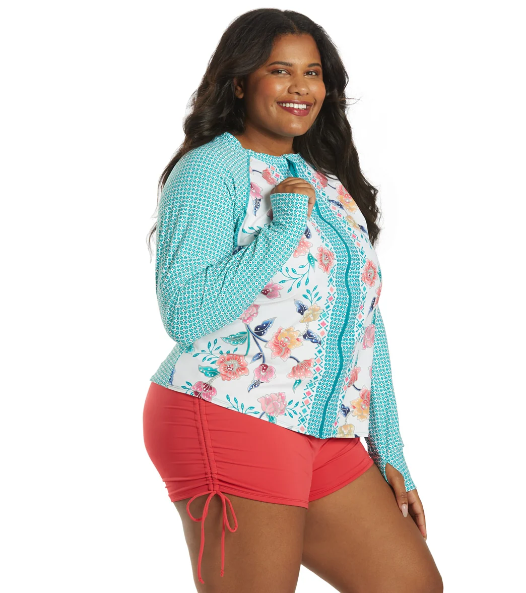 Beach House Women's Plus Size Floral Fantasy Scarlett Sun Guard Long Sleeve Top - Image 2
