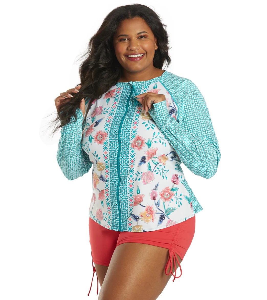 Beach House Women's Plus Size Floral Fantasy Scarlett Sun Guard Long Sleeve Top - Image 5