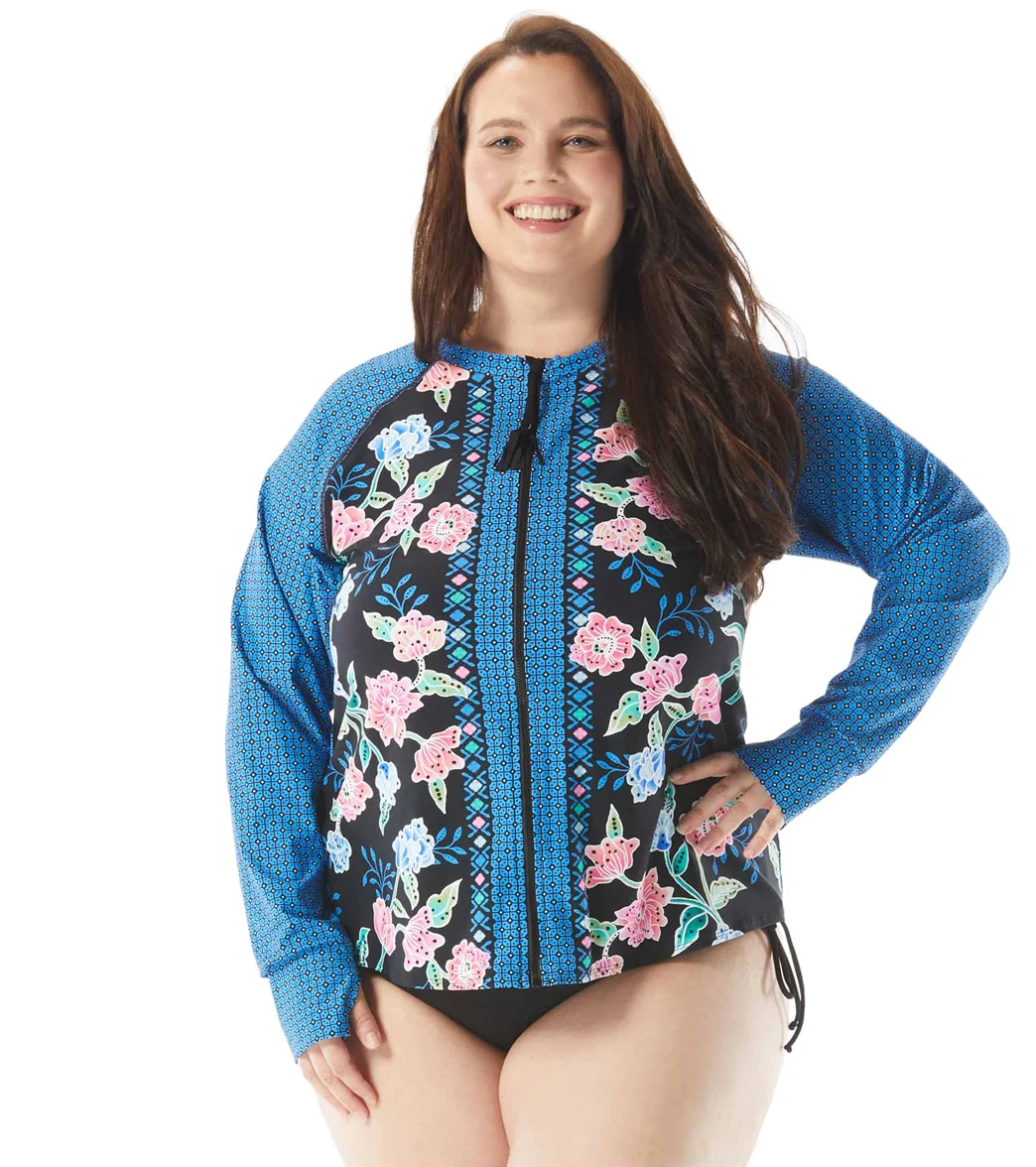 Beach House Women's Plus Size Floral Fantasy Scarlett Sun Guard Long Sleeve Top - Image 8