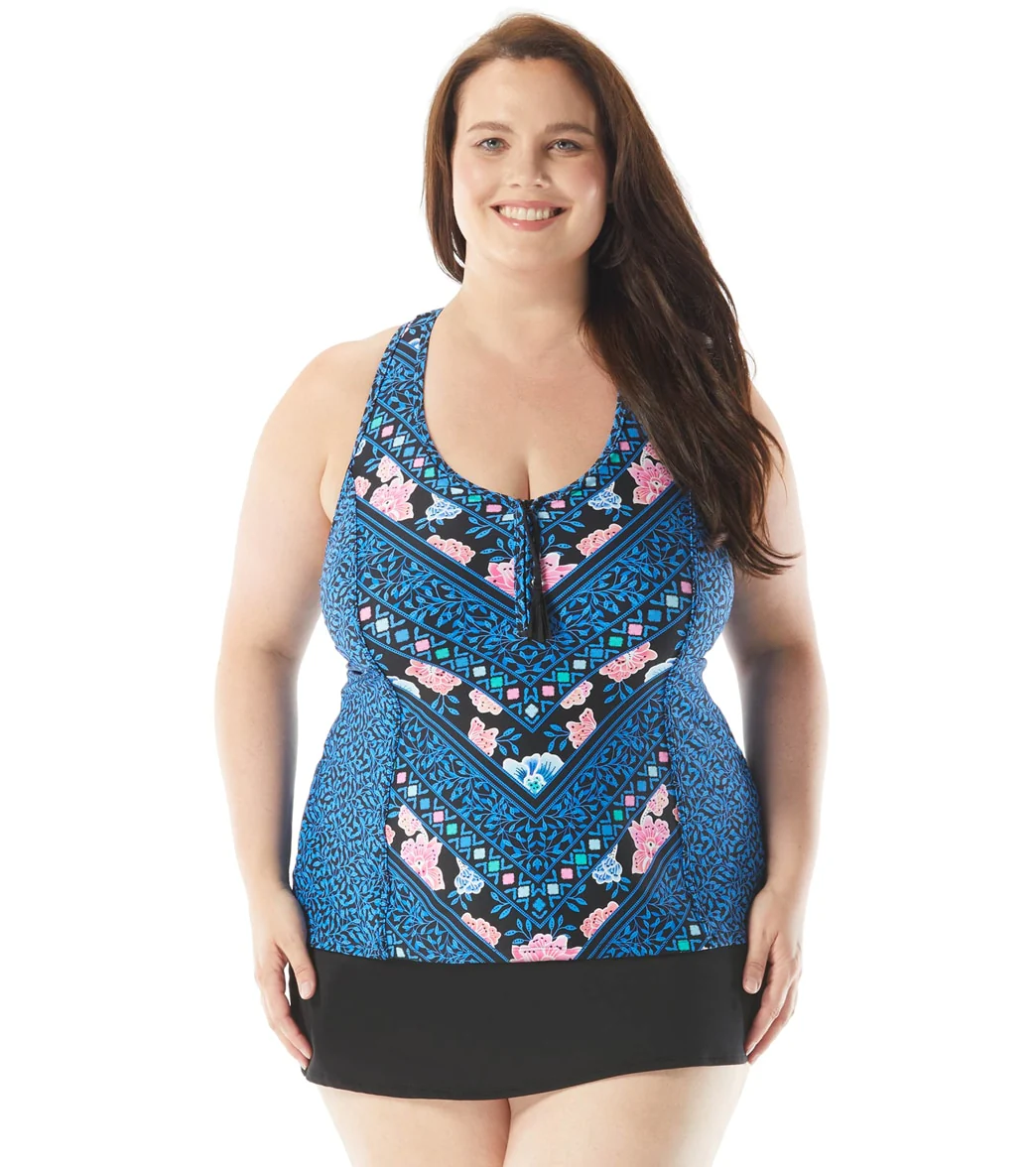 Beach House Women's Plus Size On The Vine Erinna Racerback Tankini Top - Image 9