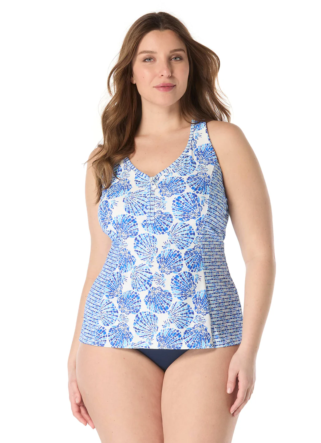 Beach House Women's Plus Size Shoreline Shells Erinna Tankini Top - Image 3