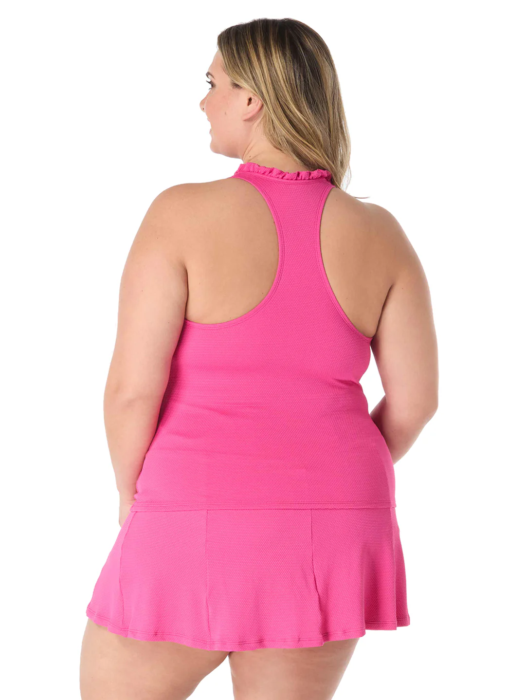 Beach House Women's Plus Size Solid  Nina Ruffle Neckline Racerback Tankini Top - Image 15
