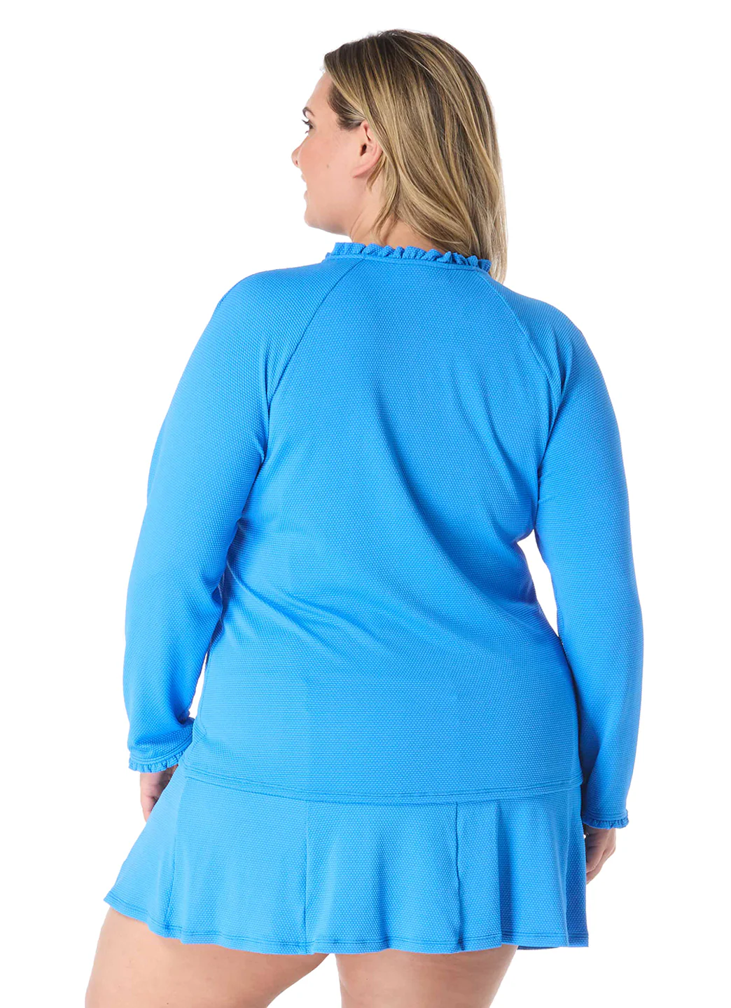 Beach House Women's Plus Size Solid Phoebe Long Sleeve Zip Front Rash Guard - Image 3