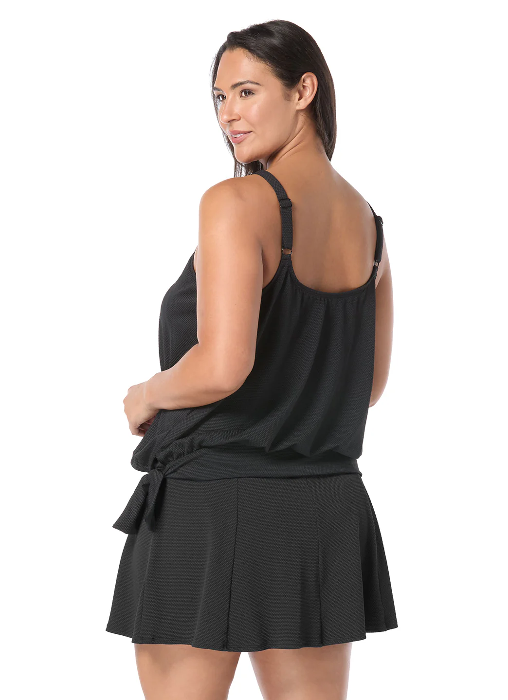 Beach House Women's Plus Size Solid Pique Sarah Blouson Tankini Top - Image 3