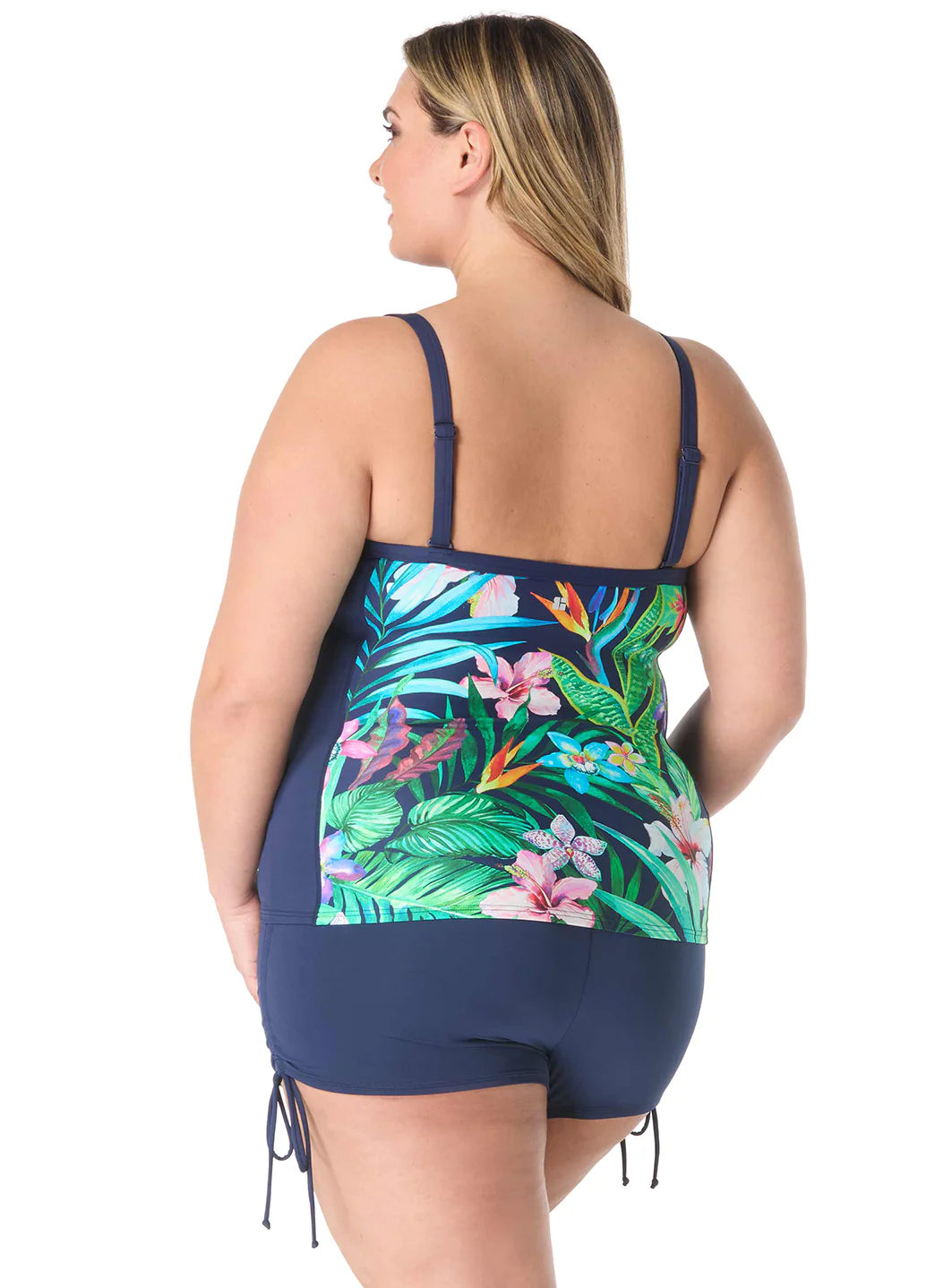 Beach House Women's Plus Size Tropic Paradise Ambition Fitted Cross Back Tankini Top - Image 4
