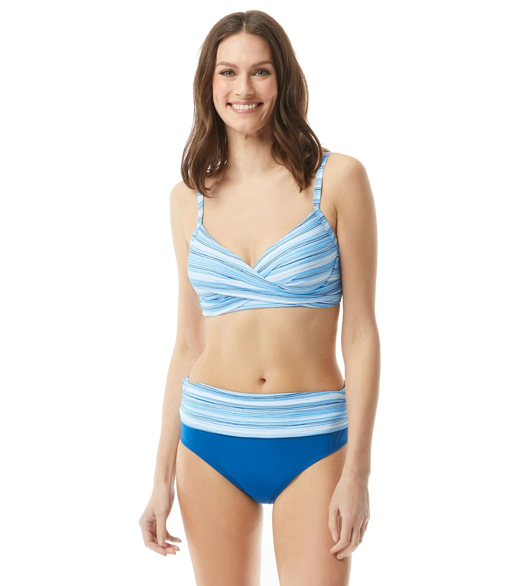 Beach House Women's Sea Glass Stripe Christa Wrap Bikini Top - Image 3