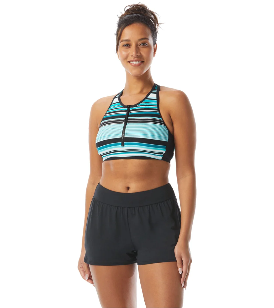 Beach House Women's Shorelines Stripe Synergy Zip Front Bikini Top - Image 4