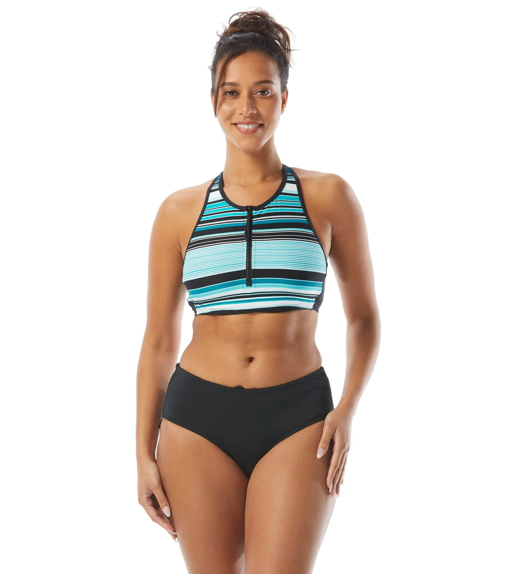 Beach House Women's Shorelines Stripe Synergy Zip Front Bikini Top - Image 7
