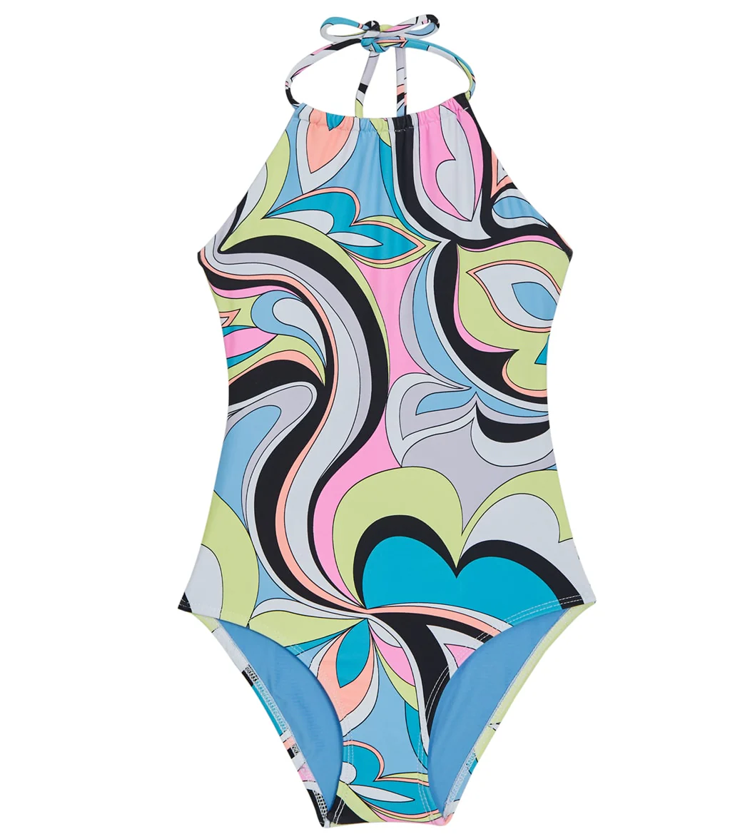 Beach Lingo Girls' Love Shack High Neck One Piece Swimsuit (Big Kid) - Image 4
