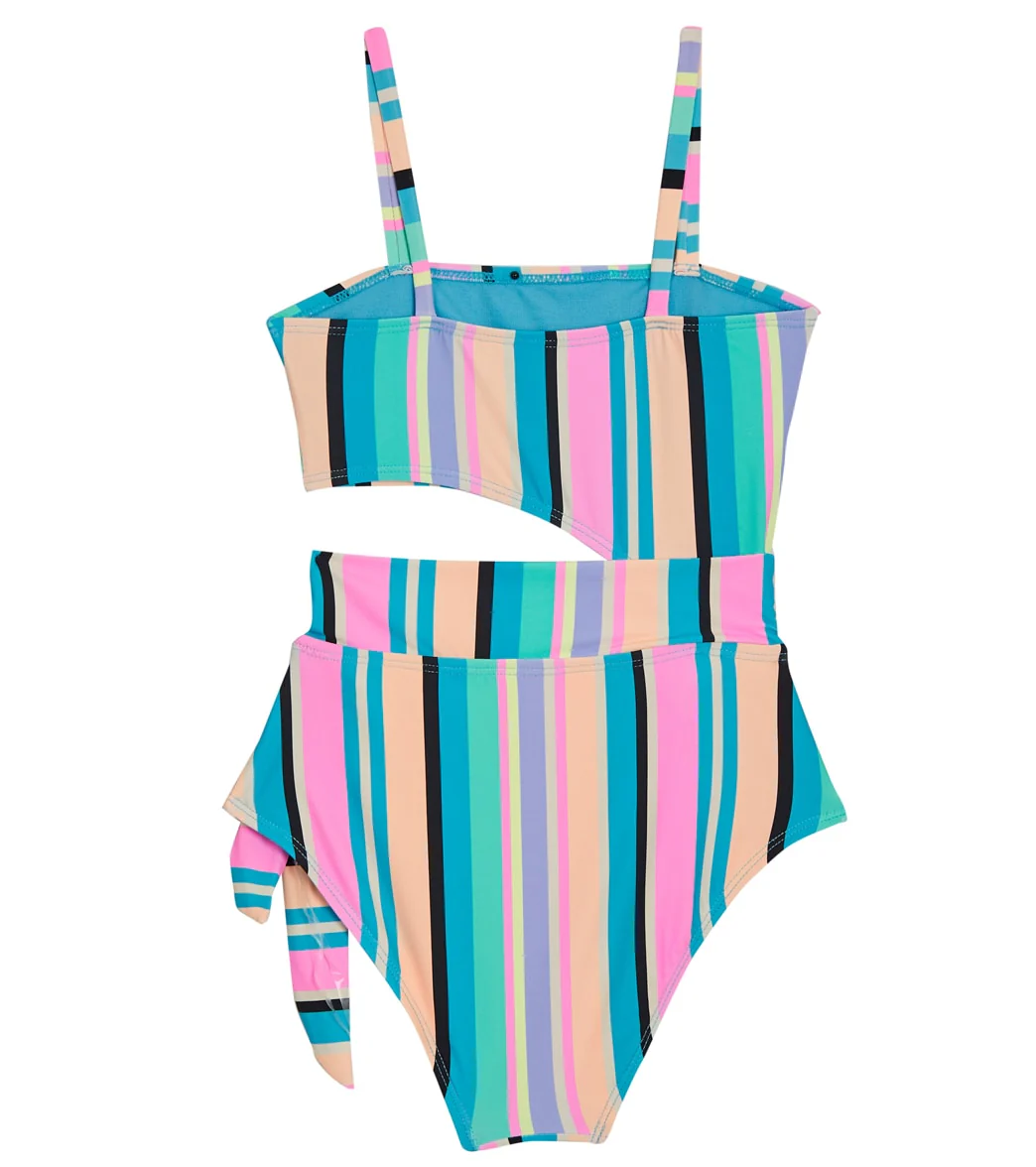 Beach Lingo Girls' Playa Stripe Square Neck One Piece Swimsuit (Big Kid) - Image 2