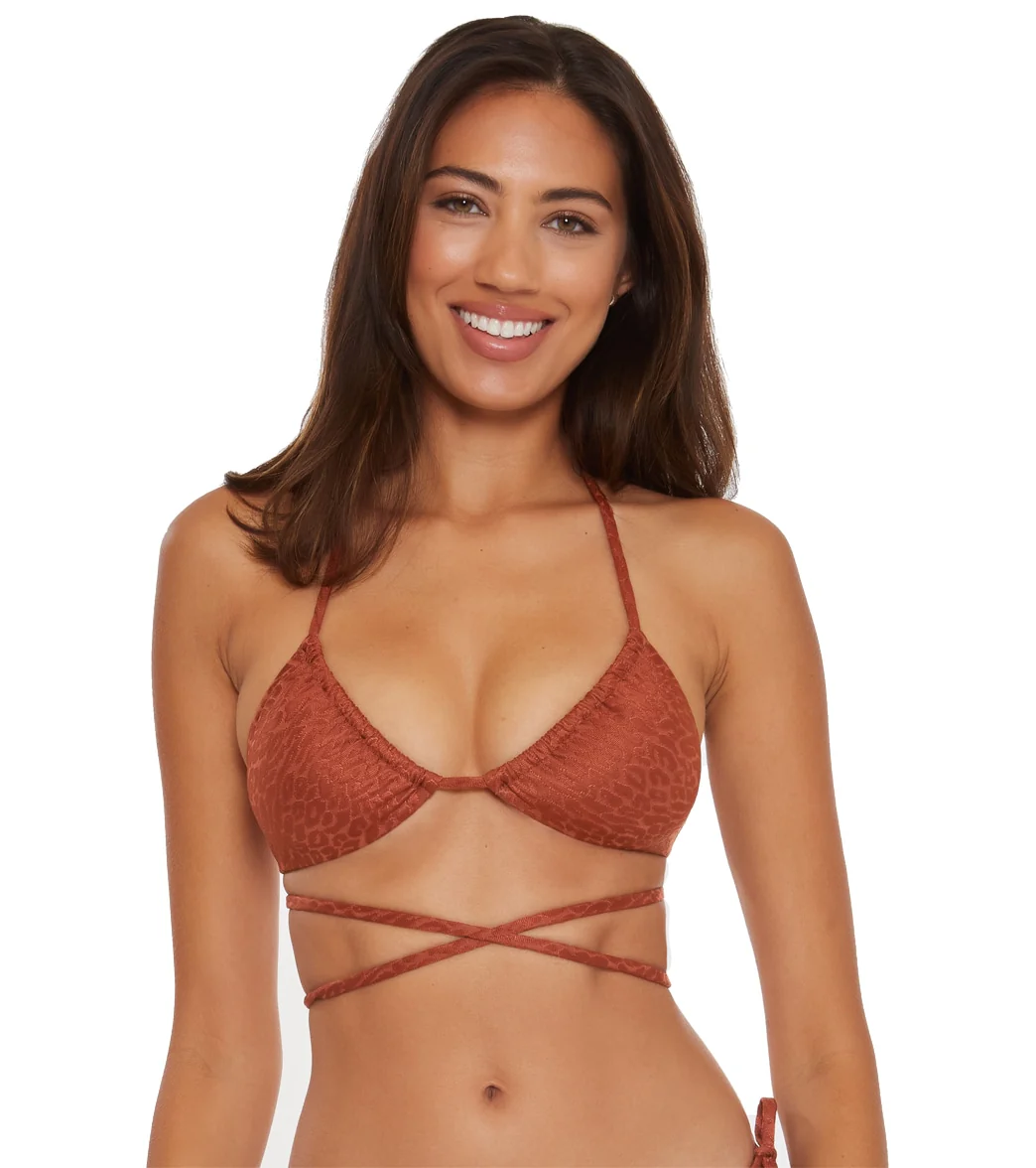 Becca Swim Women's Bronzed Triangle Bikini Top (D Cup)