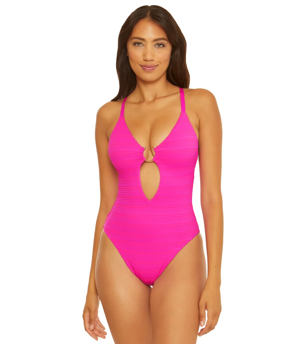 Becca Swim Women's Coast Ariyah Cut Out Plunge One Piece Swimsuit - Image 4