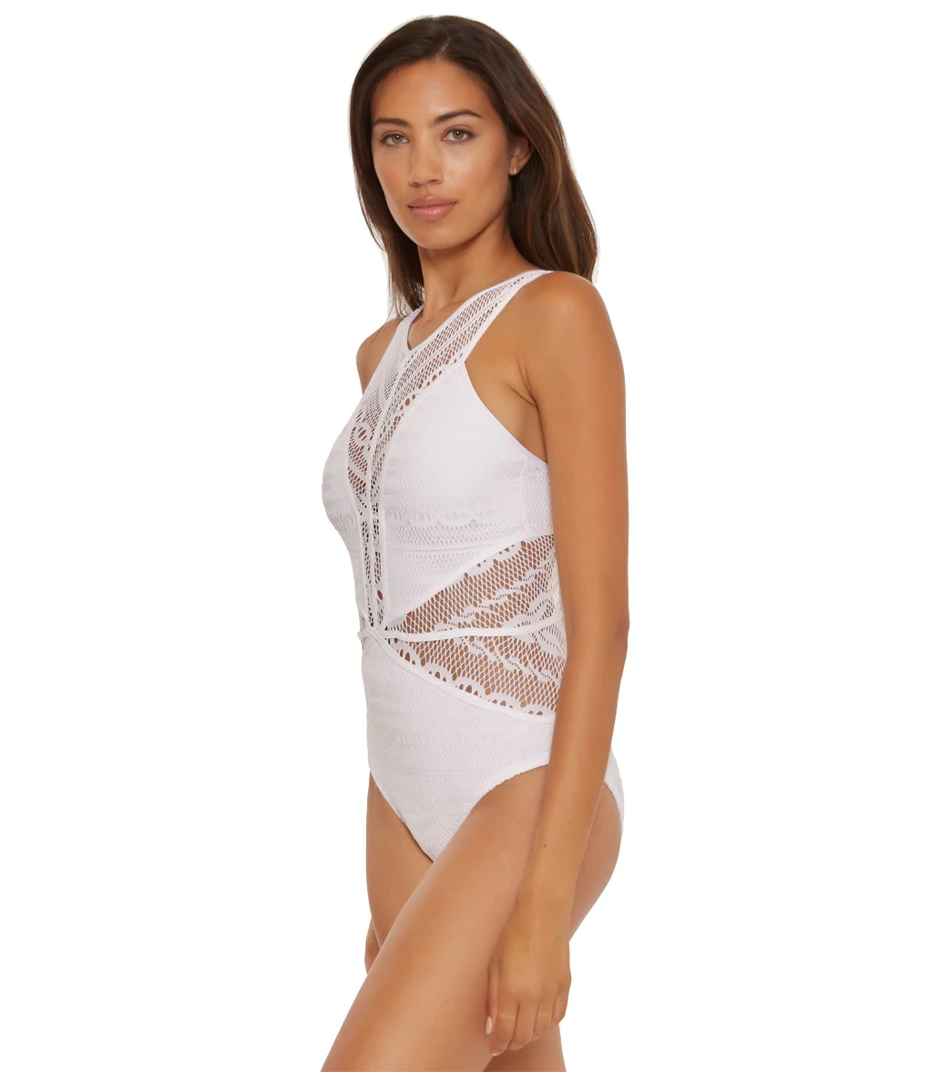 Becca Swim Women's Color Play High Neck One Piece Swimsuit