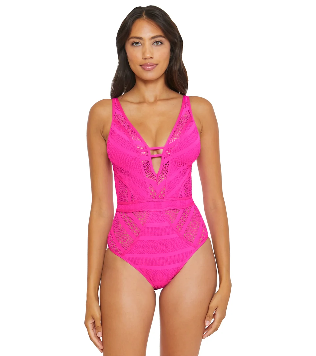 Becca Swim Women's Color Play Plunge One Piece Swimsuit - Image 78