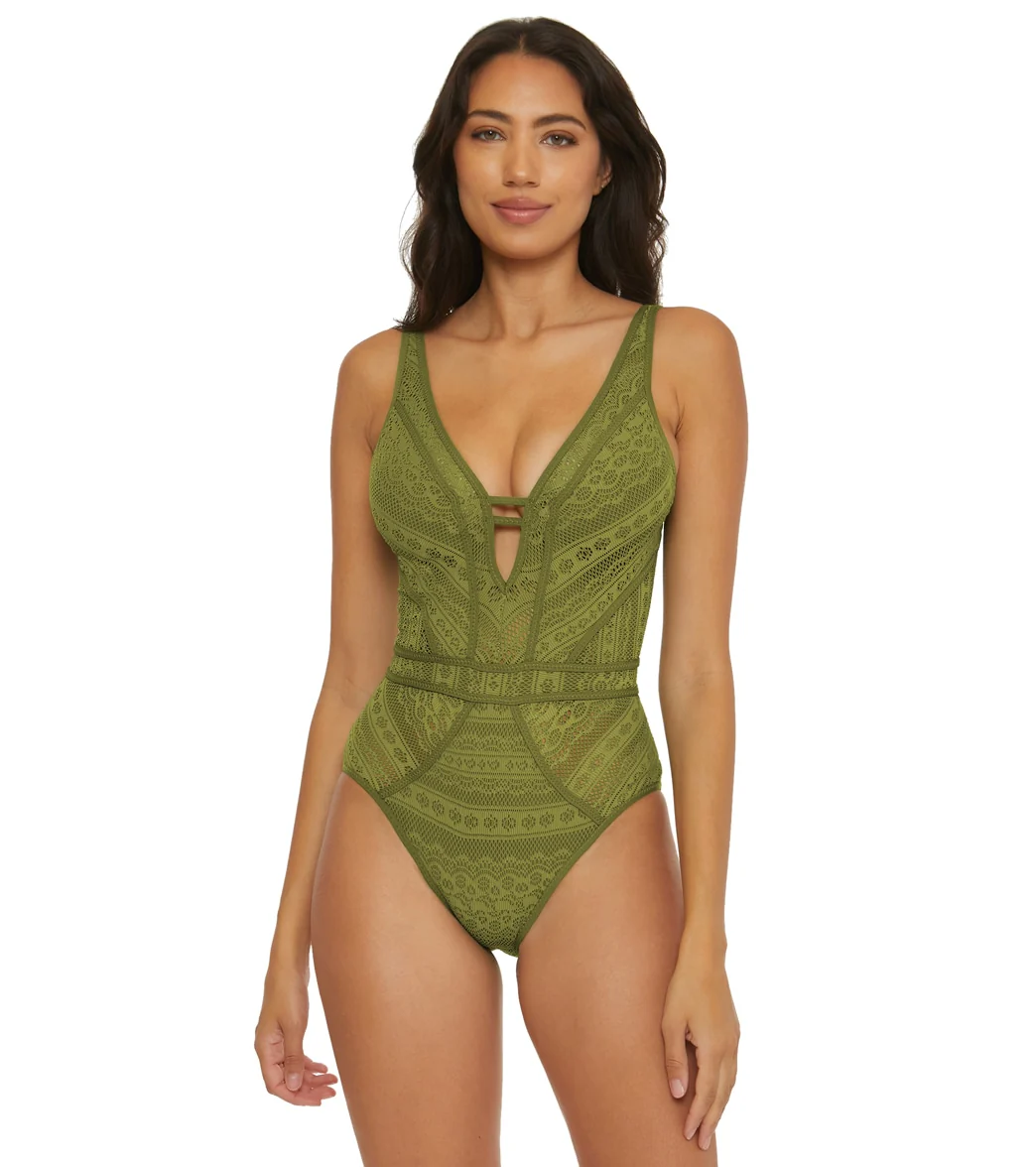 Becca Swim Women's Color Play Plunge One Piece Swimsuit - Image 91