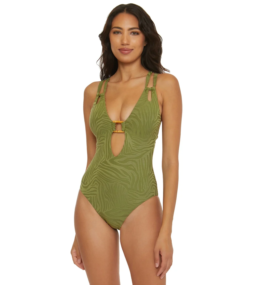 Becca Swim Women's Congo Macie Plunge One Piece Swimsuit - Image 2
