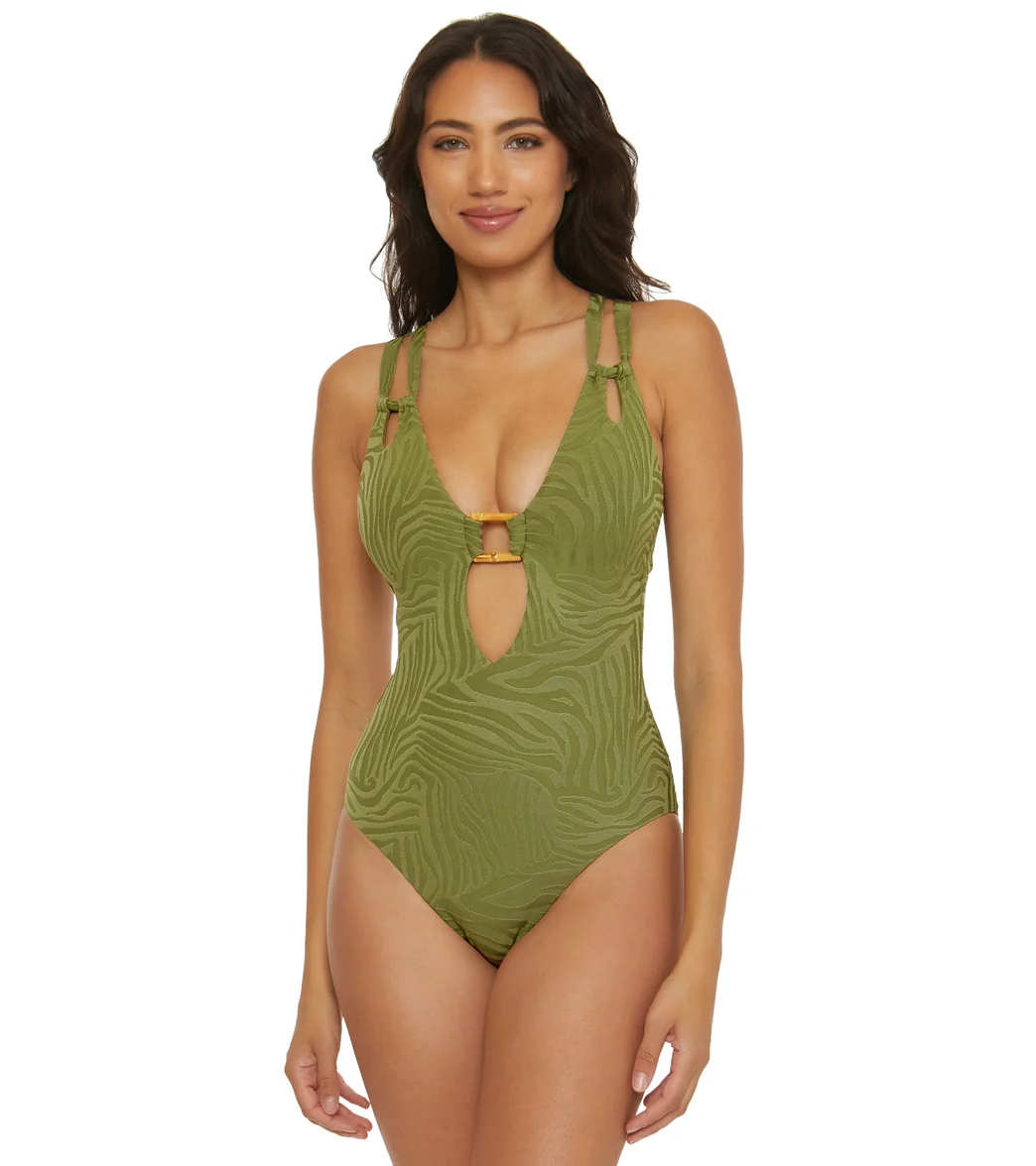 Becca Swim Women's Congo Macie Plunge One Piece Swimsuit - Image 5