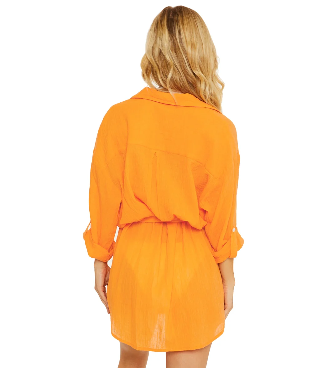 Becca Swim Women's Gauzy Button Front Cover Up Shirt Dress - Image 2