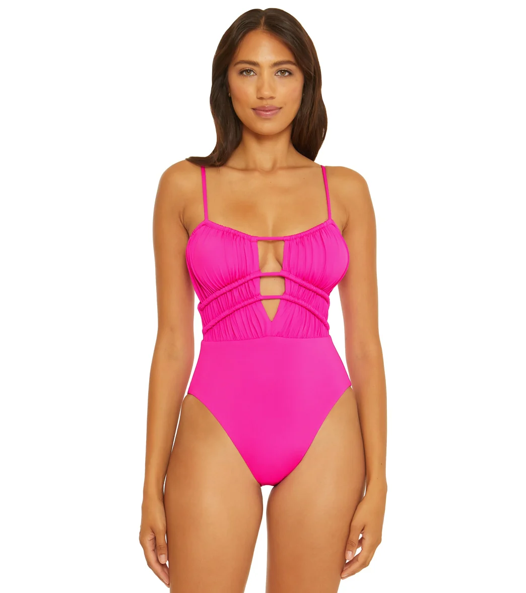 Becca Swim Women's Santorini Sarai Plunge One Piece Swimsuit
