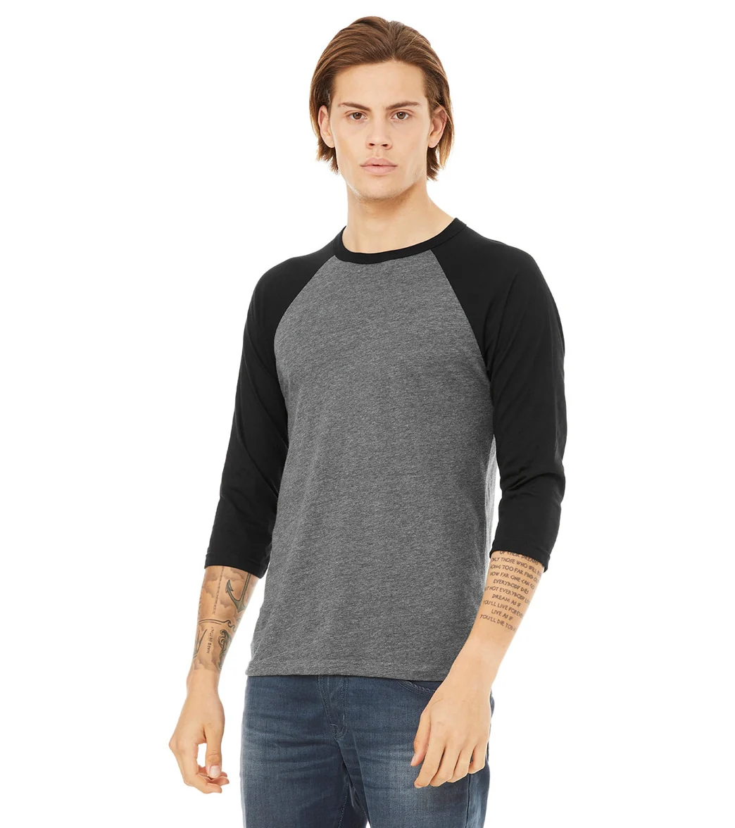 Bella + Canvas Unisex 3/4-Sleeve Baseball T-Shirt - Image 98