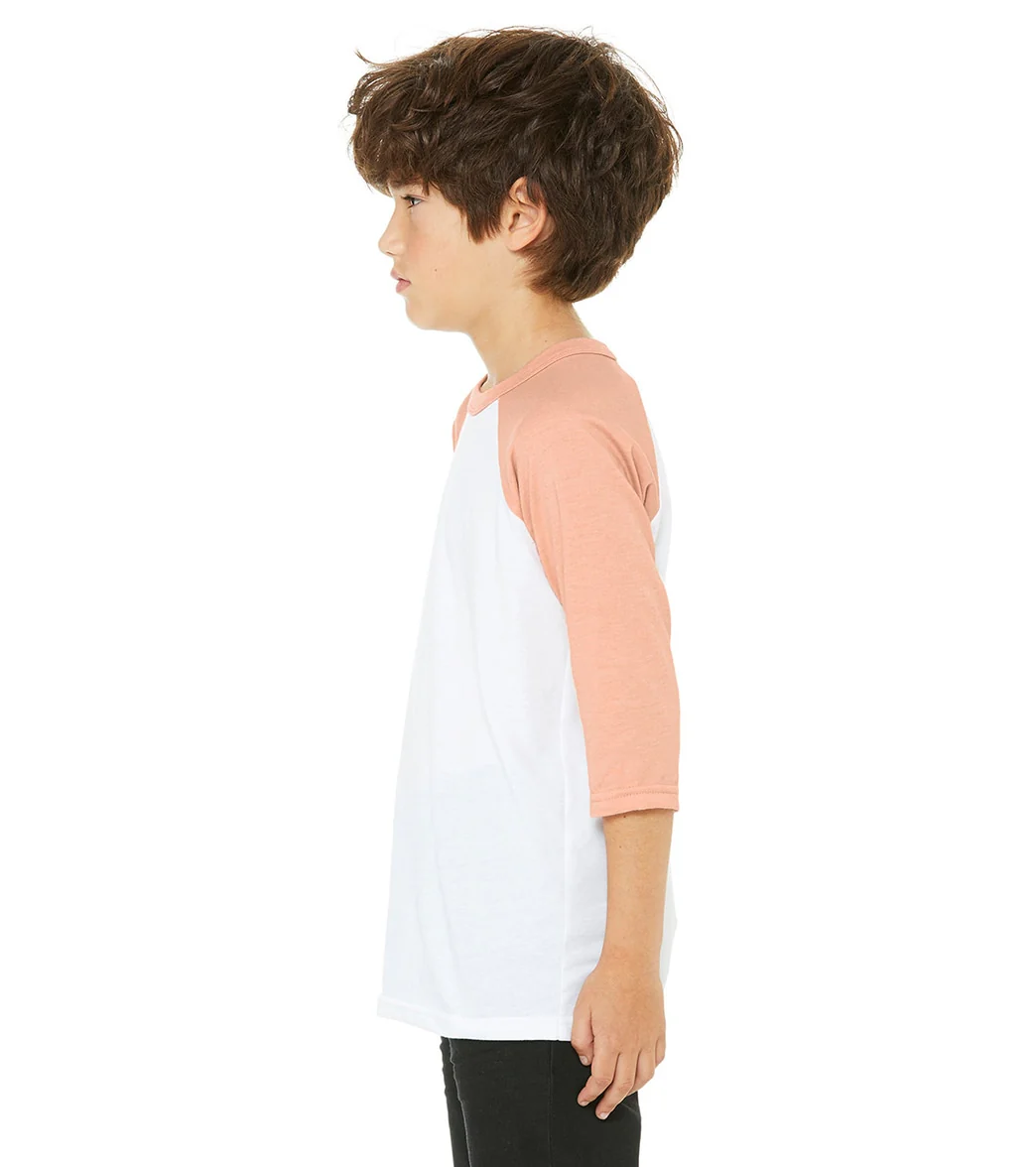 Bella + Canvas Youth 3/4-Sleeve Baseball T-Shirt - Image 13
