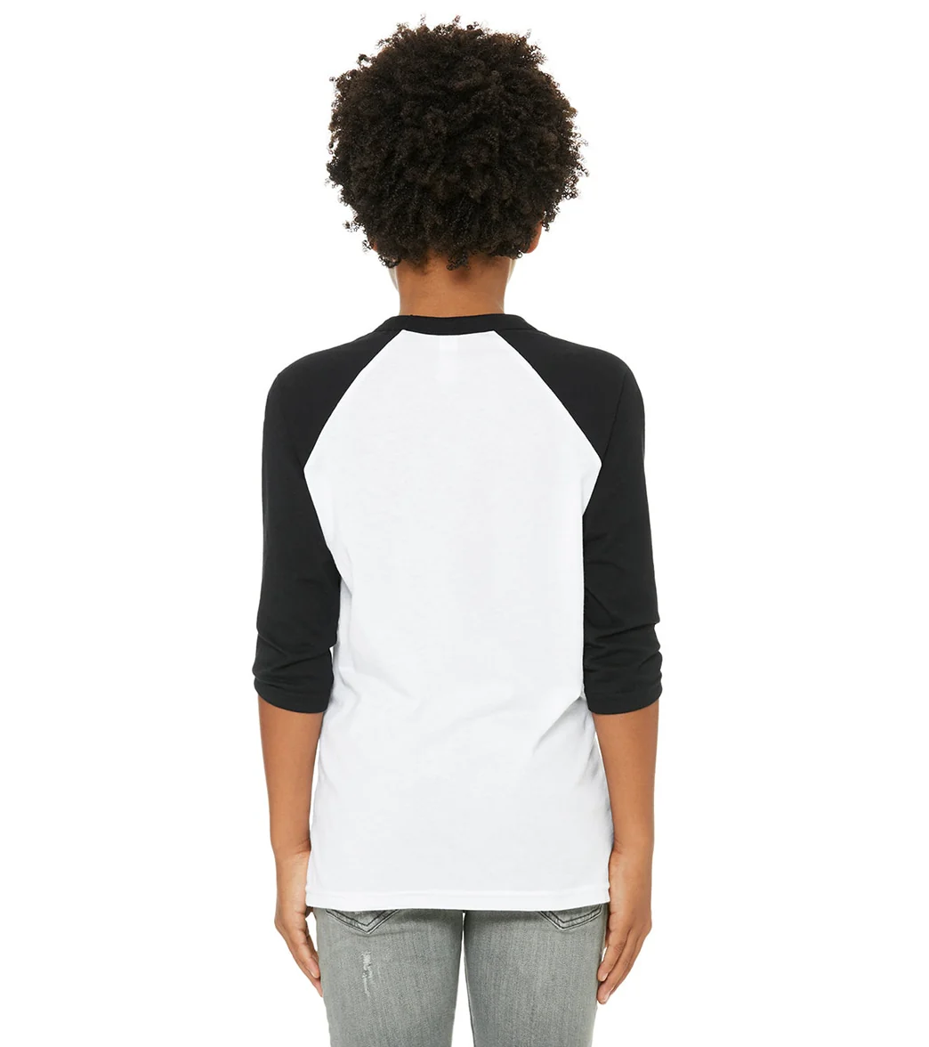 Bella + Canvas Youth 3/4-Sleeve Baseball T-Shirt - Image 22