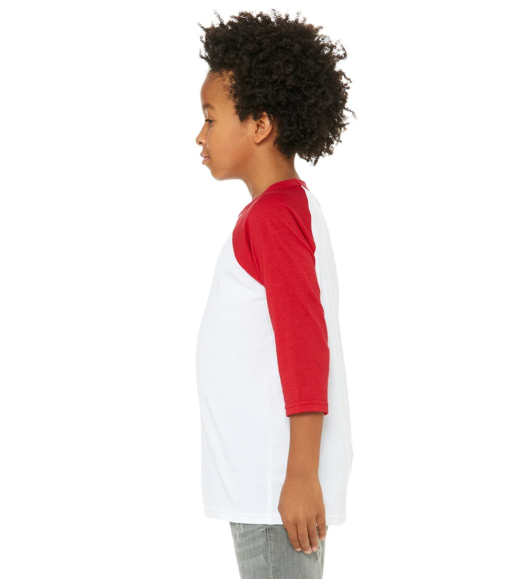 Bella + Canvas Youth 3/4-Sleeve Baseball T-Shirt - Image 29