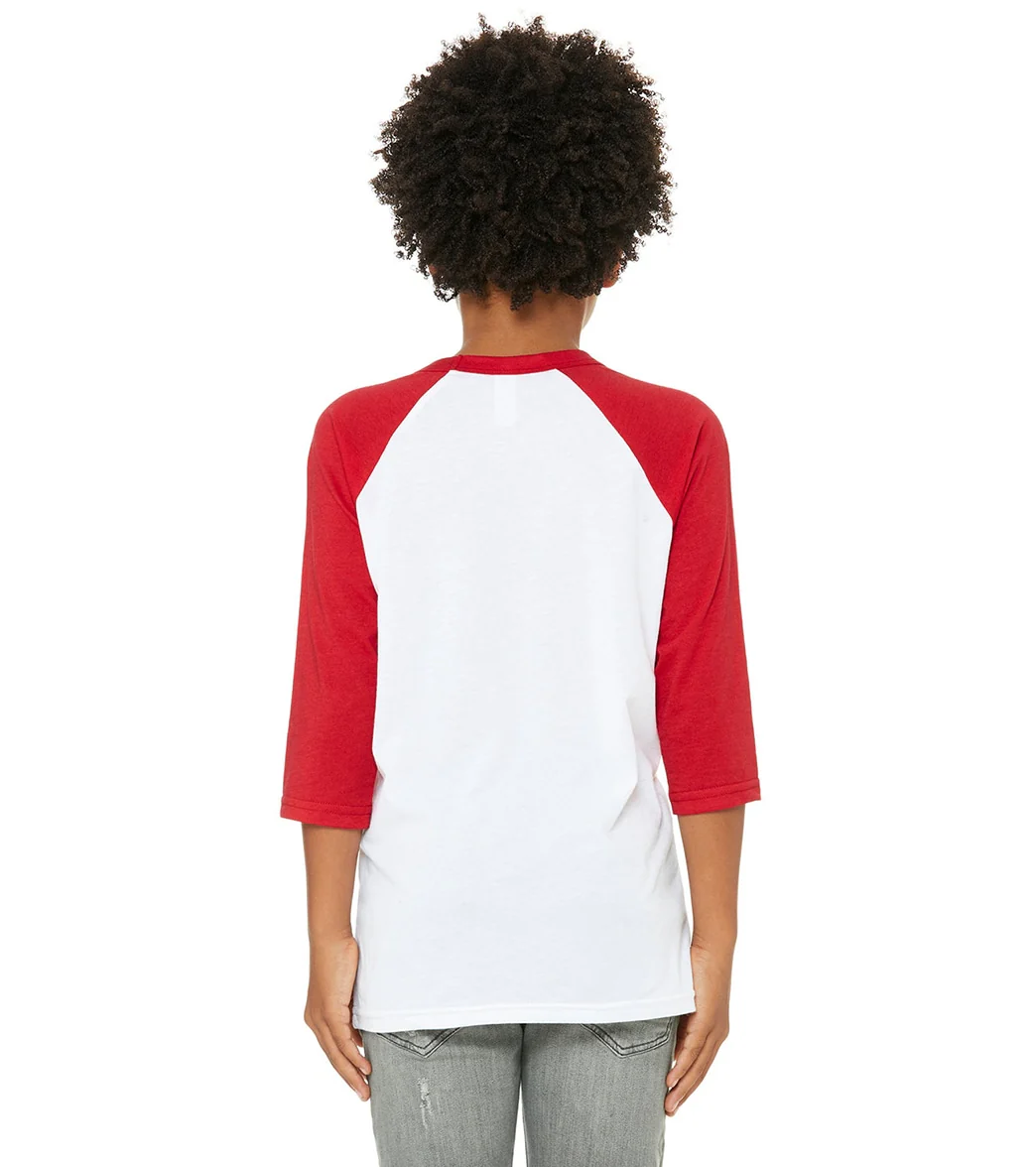 Bella + Canvas Youth 3/4-Sleeve Baseball T-Shirt - Image 30