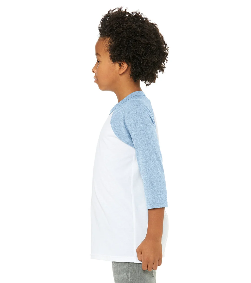 Bella + Canvas Youth 3/4-Sleeve Baseball T-Shirt - Image 5