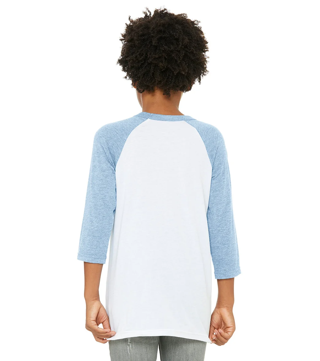 Bella + Canvas Youth 3/4-Sleeve Baseball T-Shirt - Image 6