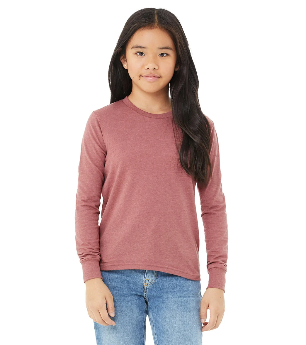 Bella + Canvas Youth Jersey Long Sleeve T-Shirt - Image 13
